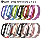 Металлический ремешок BOORUI для Xiaomi Mi Band 3, 4, стальной mi band 4, металлический магнитный Миланский mi band 3, металлический ремешок, умные аксессуары