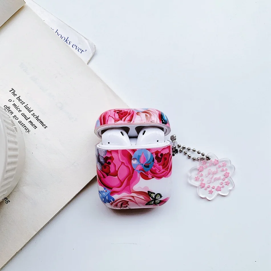 Беспроводной чехол для наушников для Airpods, чехол, Роскошный милый цветок, чехол для наушников для Apple Air Pods 2, чехол, защита, аксессуары для кожи