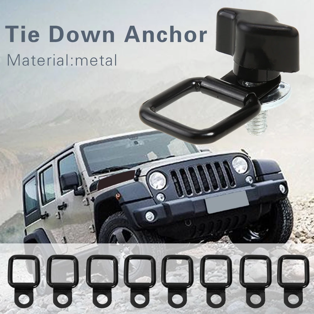 

8pcs Heavy Duty D Ring Outdoor Personal Car Parts Tie Down Anchors Decoration for Jeep Wrangler JK YJ TJ JKU Sports