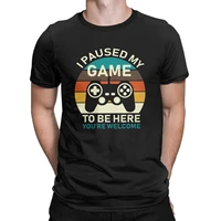 men t shirt i paused my game to be here fashion pure cotton tee shirt short sleeve t shirt round collar clothing plus size