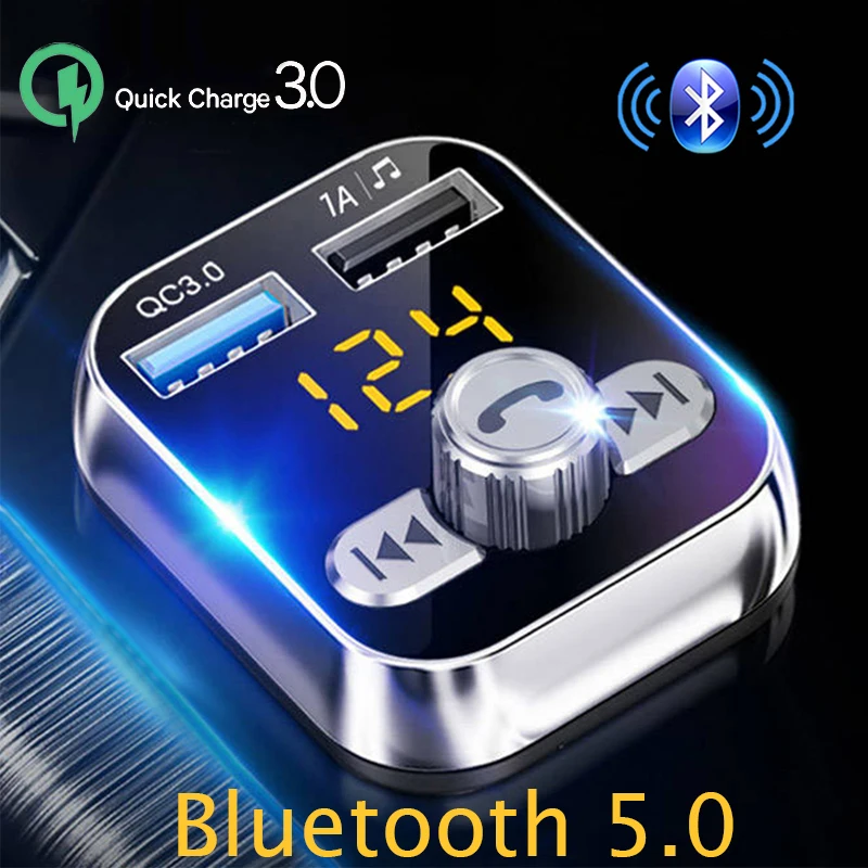 Автомобильное зарядное устройство Bluetooth 5 0 FM передатчик беспроводной громкой