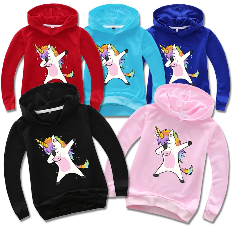

New 2021 Children Fashion Unicorn Anime Hoodies Boys Girls Funny Sweatshirts Kids Pullovers Tops Christmas present