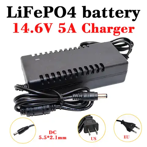 Зарядное устройство LiFePO4, 14,6 в, 5 А, 4 серии, 12 В, зарядное устройство для литий-железо-фосфатных аккумуляторов 12,8 В, 14,4 В, блок питания постоянн...