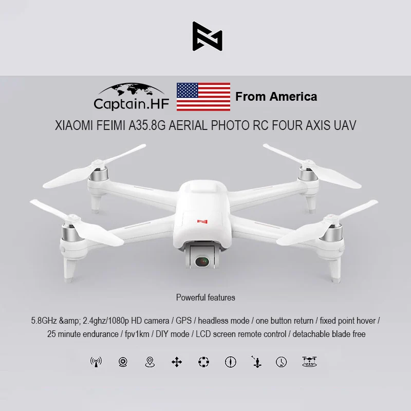 US Captain FIMI A3 UAV HD с Аэрофотосъемкой Интеллектуальный Самолет 4K Камера HDR Видео GPS RC