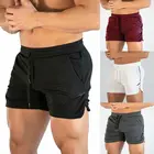 Новинка 2020, шорты для бега, мужские спортивные шорты для бега и фитнеса, летние повседневные мужские шорты для тренировок в тренажерном зале, однотонные спортивные шорты для фитнеса