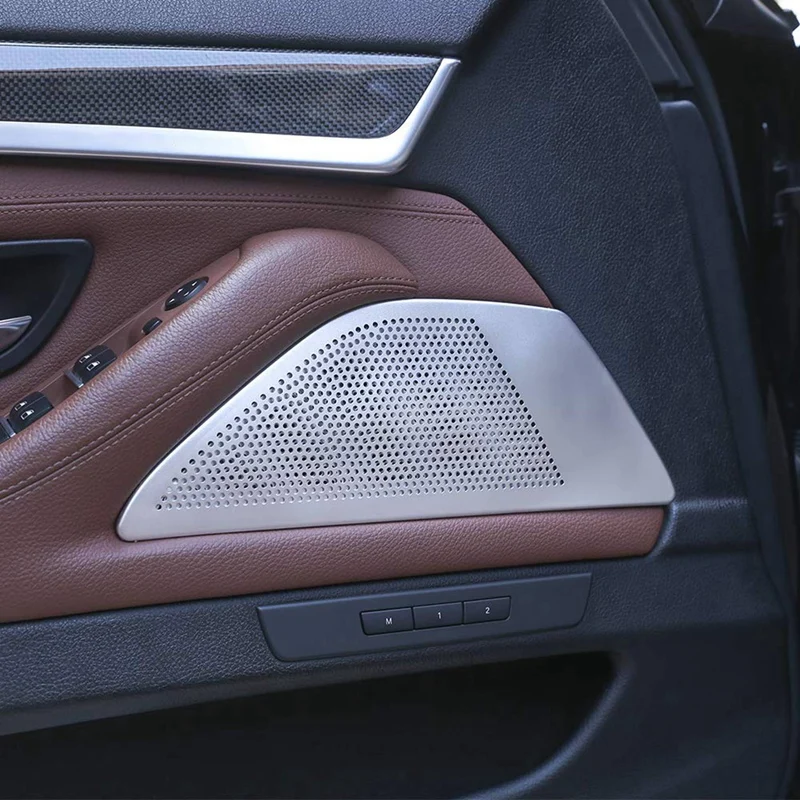 

2Pcs Door Stereo Speaker Cover Trim with Rear Armrest Box Air Conditioning Vent Trim Cover,for Bmw F10 520 525Li 11-16