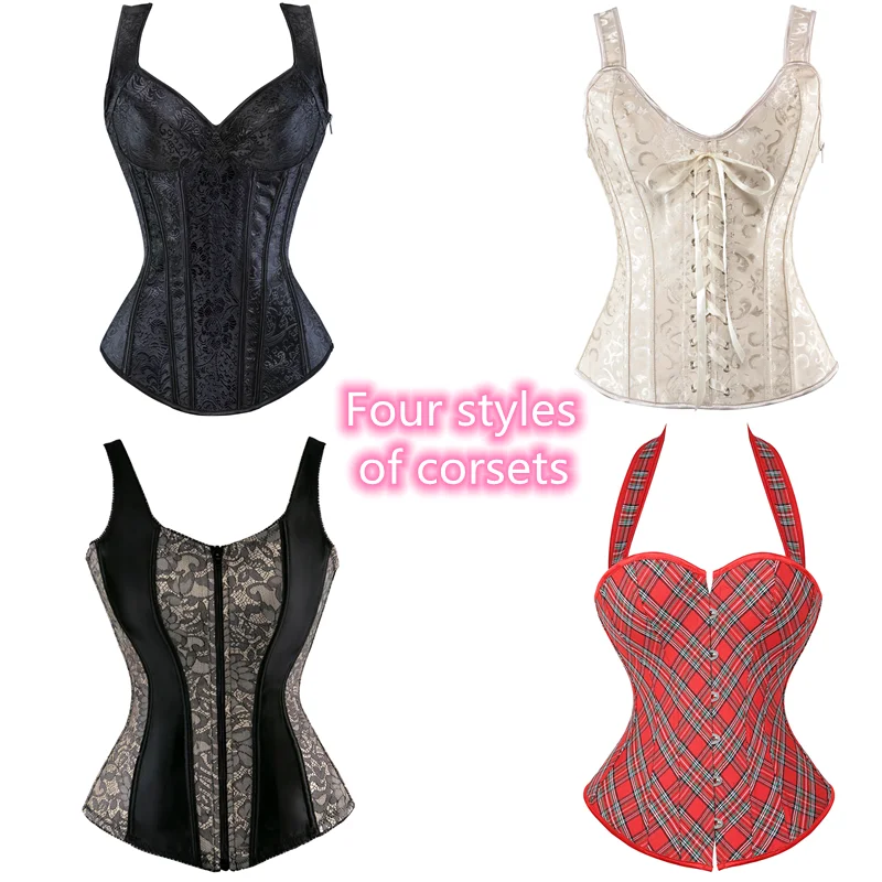 Женский корсет на бретельках в стиле стимпанк с чашкой нижнее белье боковой