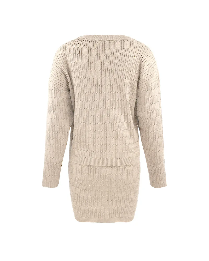 

Fall 2020 loungewear skirt and top set Knitted woman tshirts+mini skirt sweater set 2 piece sets womens outfits matching sets