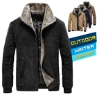 Зимняя мужская куртка размера плюс 2021, толстые повседневные куртки, мужская верхняя одежда, ветровка, отложной воротник, куртка-бомбер, мужское пальто