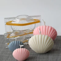 3d sea shell shape candle mold plastic diy soap candle making molds cake pastry baking decorating tools