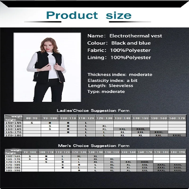 

Jacket heated vest fleece carbon fiber outdoor woman Electric Heated Vest USB Heating Vest Winter Thermal Warm Jacket coat