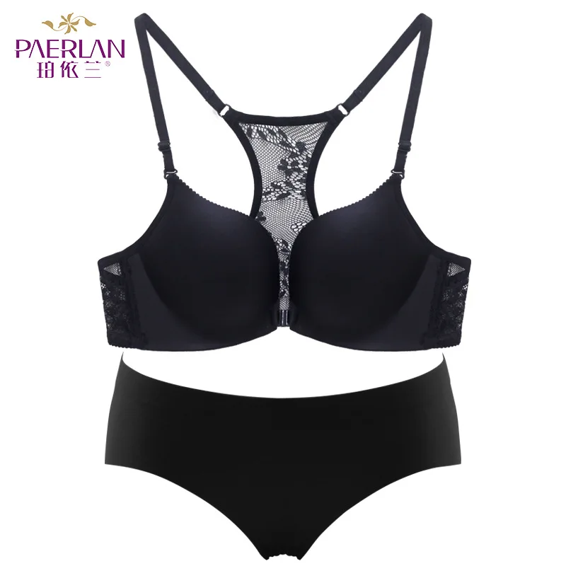 PAERLAN New Product Gather Small Chest Sexy Underwear Female Bra  Front Buckle No Steel Ring Bra Set Bra and Panty Set