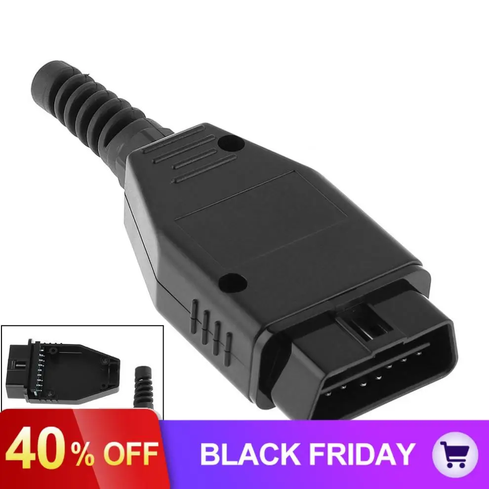 OBD II OBD2 16Pin мужской удлинитель открывающийся кабель авто диагностический интерфейс разъем с SR оболочки и PCB зеленая доска