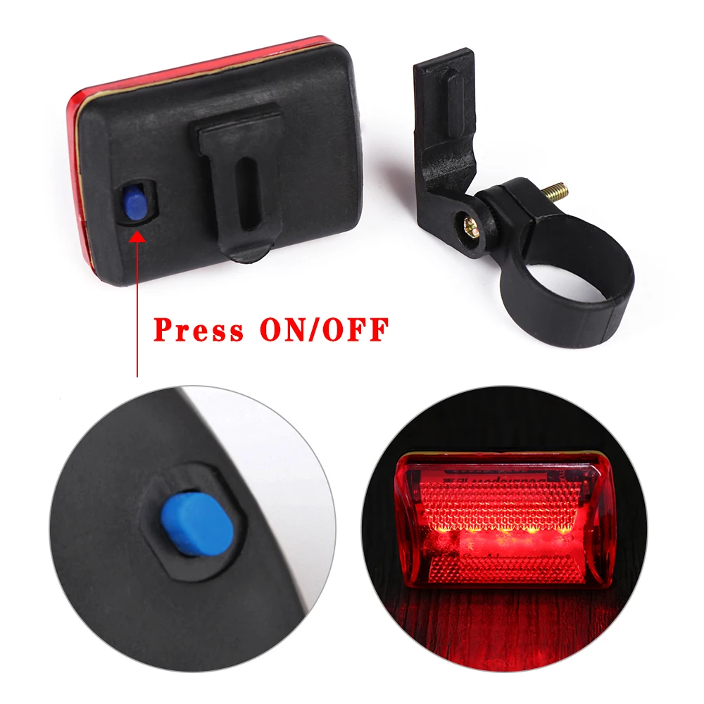 Задний фонарь для велосипеда водонепроницаемый 5 светодиодов 1 шт.