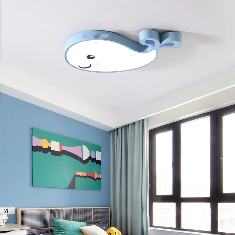 

Светодиодная потолочная лампа в детскую комнату, современный модный креативный светильник с рисунком Кита для комнаты мальчика и девочки, ...