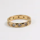 Женское кольцо из титановой стали, с инкрустацией бриллиантами