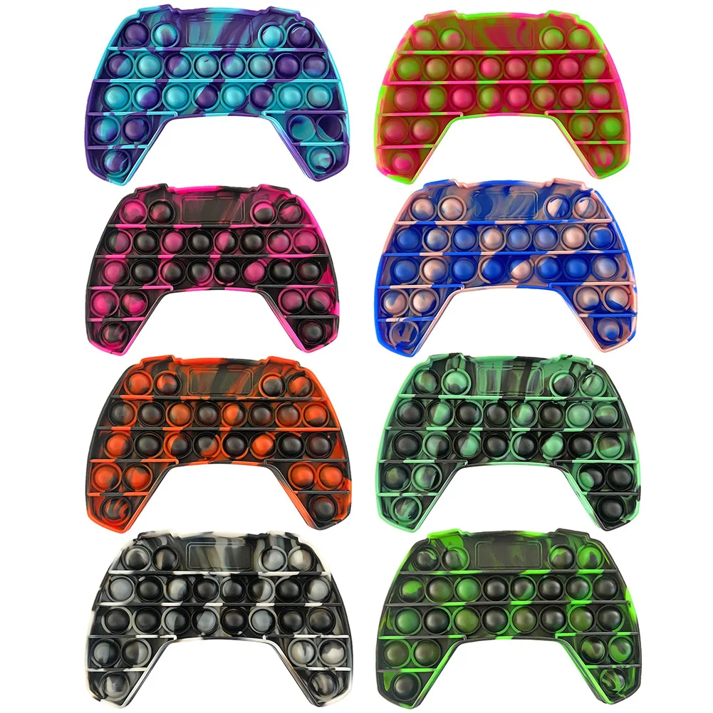 Juguetes Educativos antiestr&eacute;s para ni&ntilde;os y adultos, juguetes de descompresi&oacute;n de burbujas con forma de mando Tie-Dye-0