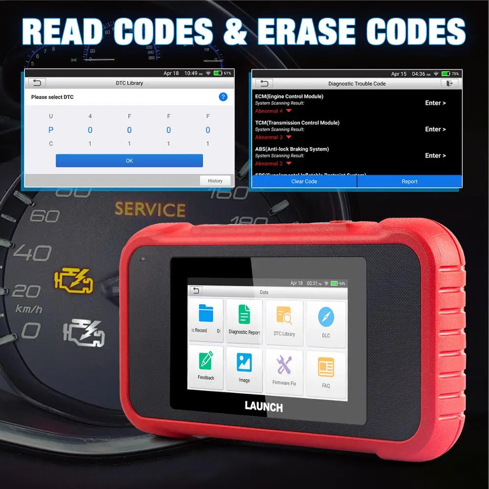 Диагностический инструмент LAUNCH X431 CRP129E OBD2 ENG ABS SRS AT система сброса давления в EPB Oil