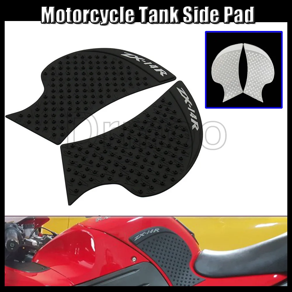 

1 пара протекторов для мотоцикла, Нескользящие наклейки на бак, газовый коленный захват, тяговые боковые наклейки для Kawasaki ZX14R 2006-2015