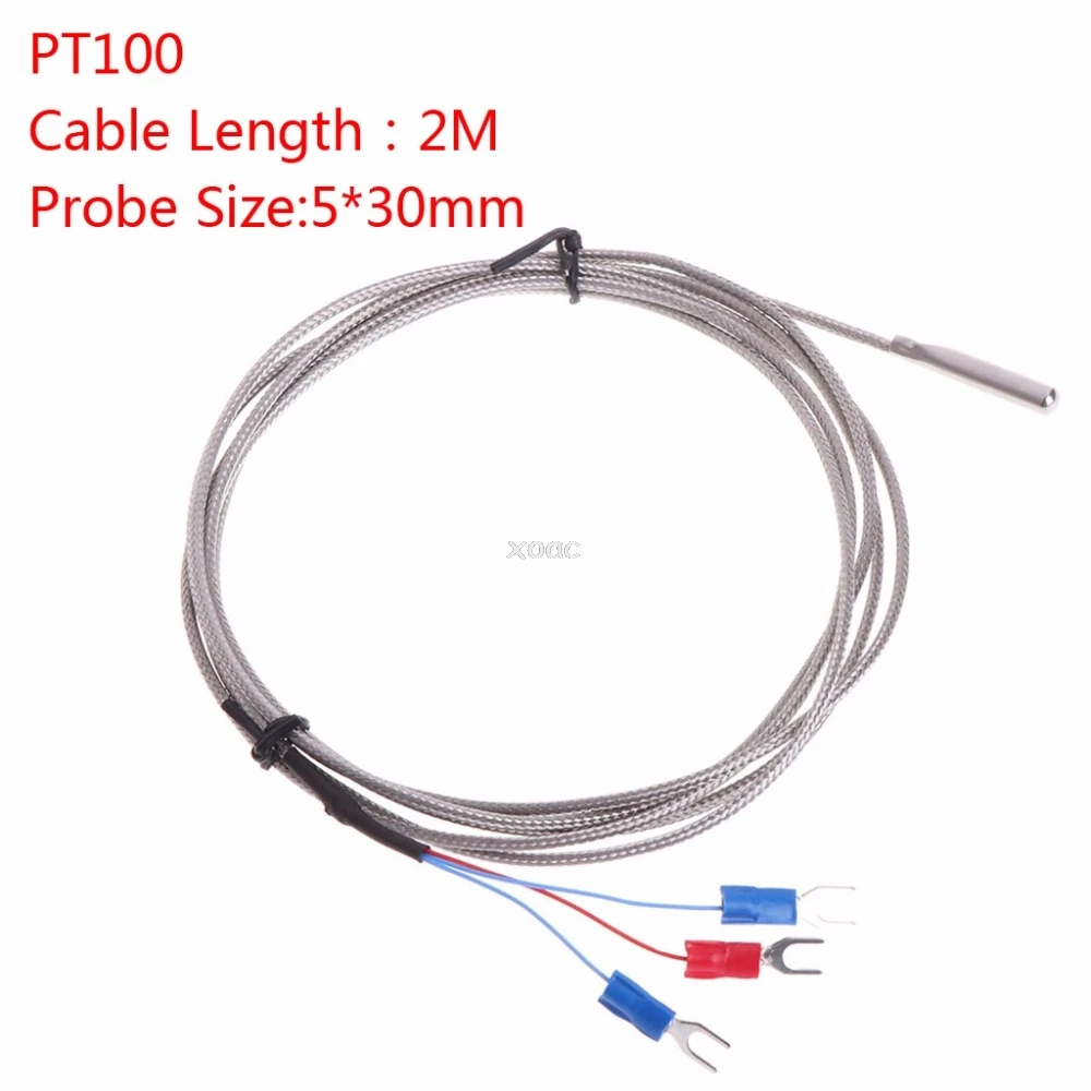Temperature Sensor Stainless Steel Probe Tube RTD PT100 with 2m 3 Cable Wires for Controller A10 | Инструменты