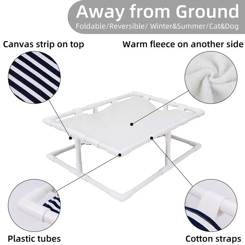 Переносная двухсторонняя кровать для домашних животных поднятая собак и кошек