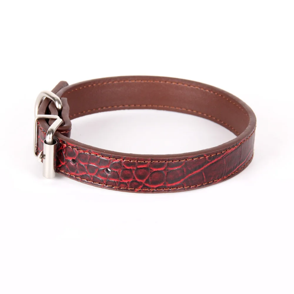Ошейник для собак из искусственной кожи под крокодиловую кожу регулируемый с