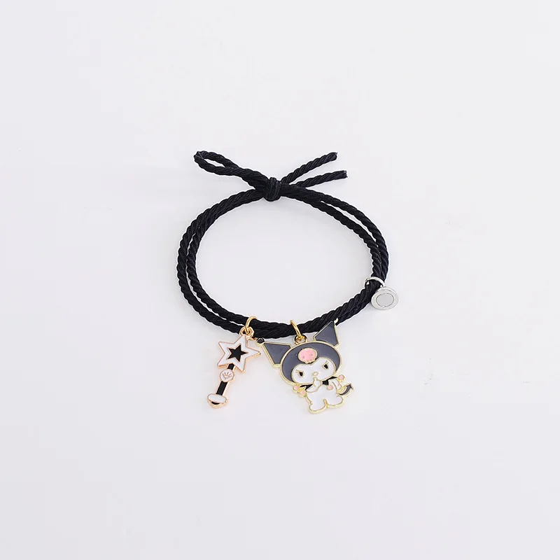

2Pcs\Set Cute Cartoon Couple Bracelet Magnet Ball Hand Men and Women Gift Friendship Charms Elastic Rope Chain Couple Jewelry
