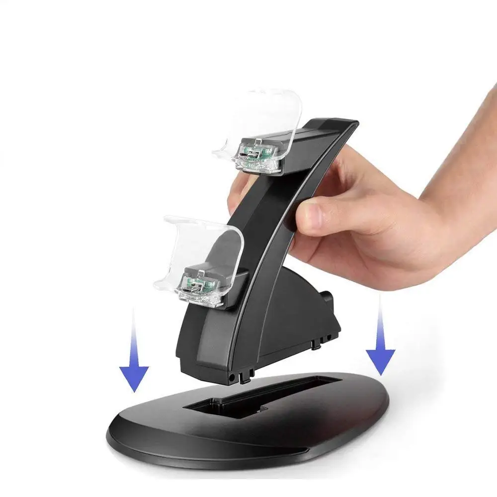 controller charger dock led dual usb ps4 charging stand station cradle for sony playstation 4 ps4 ps4 pro ps4 slim controller free global shipping