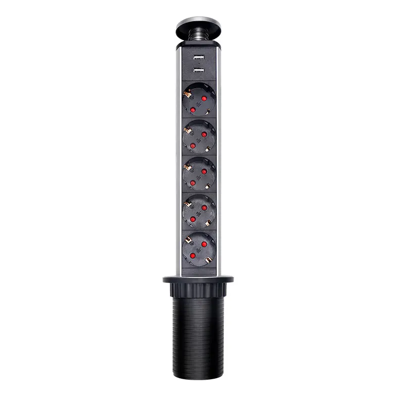 Bcsongben розетка с usb 1 светодиод+ 2 Зарядка USB 2/3/4/5 Мощность штепсельная вилка европейского стандарта Кухня настольная электрическая розетка для рабочего стола розетки Мощность - Тип: 5 plug usb
