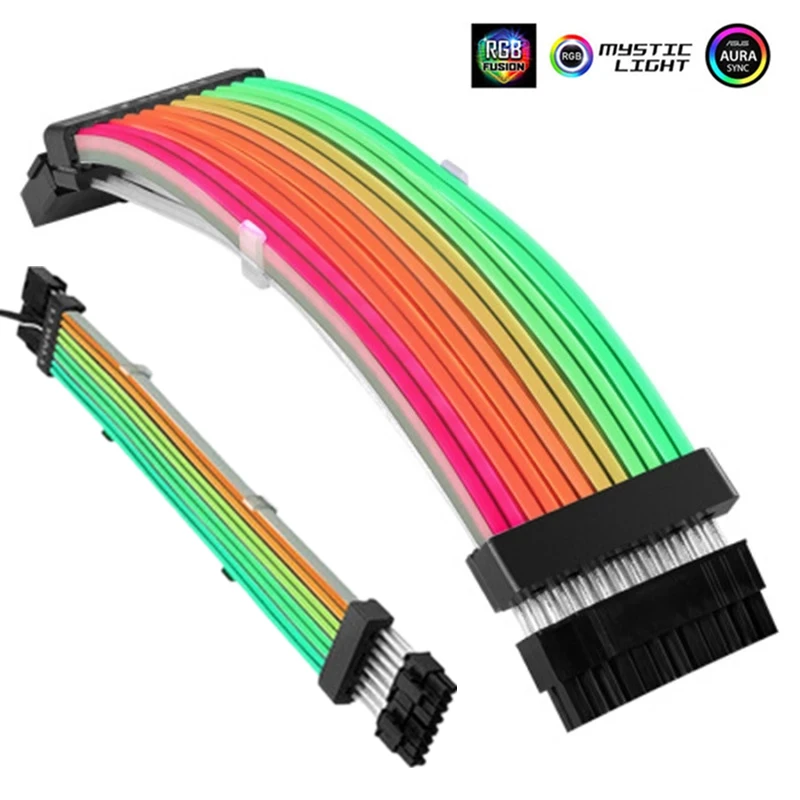 

LIANLI Strimer Plus ARGB Extension Cable 24pin MotherBoard GPU Extension Double/Triple 8PIN Extension Strimer Rainbow Cable