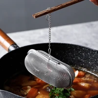 stainless steel cooking spices infuser fine mesh loose tea herbal strainer filter with extended chain kitchen seasoning balls