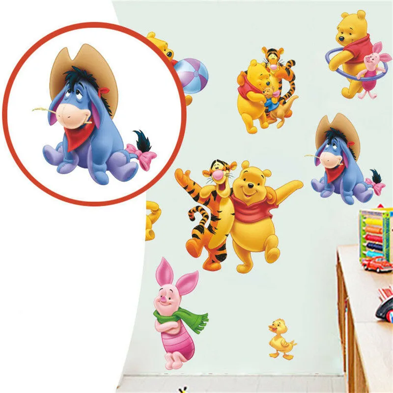 Детские наклейки на стену с изображением пуха медведя тигра Винни Пуха съемные