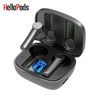 hellopods new lb8 tws earphones wireless bluetooth 5 0 led display hd sports headphones binaural mini stereo headset with mic