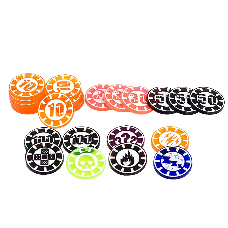 Contadores de da&ntilde;os y estado, juego de 24 fichas de efecto acr&iacute;lico compatibles con Pok&eacute;mon TCG-0