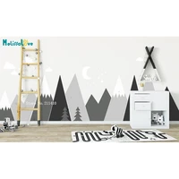 baby room decor custom mountains wall decals pine trees woodland nursery for kids toddler playroom self adhesive sticker yt5325a