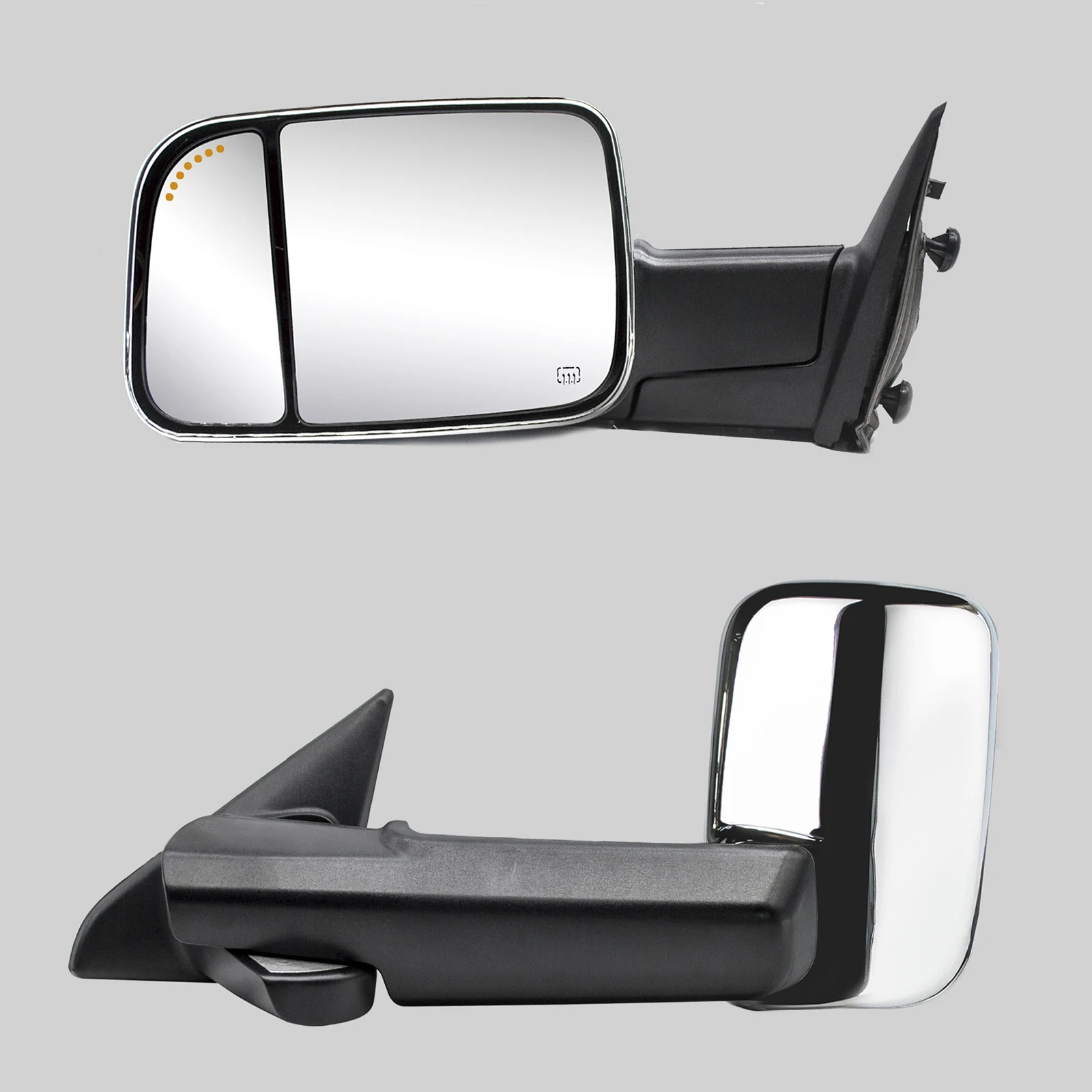 

Буксировочные зеркала, хромированная крышка для 2009-2018 Dodge Ram 1500 2500, мощный датчик температуры с подогревом, лужайсветильник, стрелка, сигнал ...