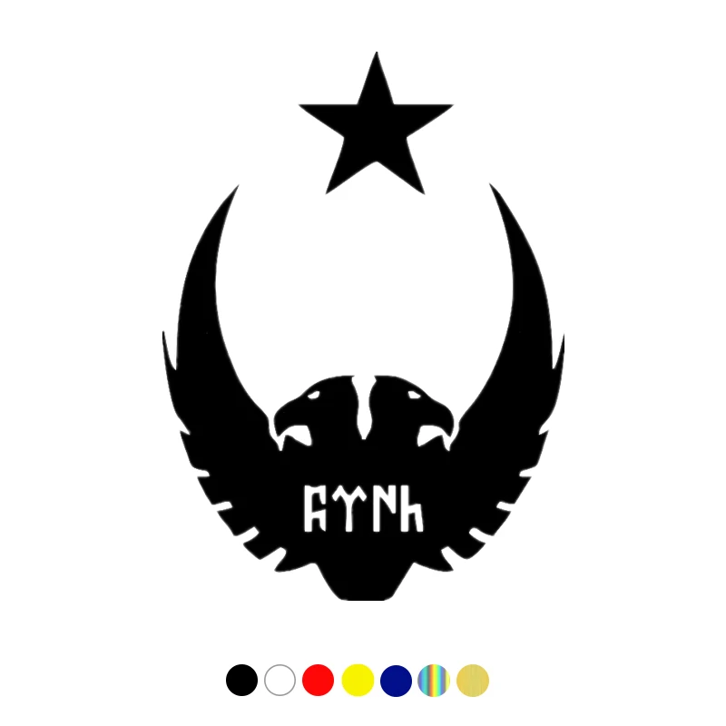 

CS-10083# Double Headed Eagle and Göktürk Alphabet Turkish vinyl car sticker car stickers on bumper rear window laptop