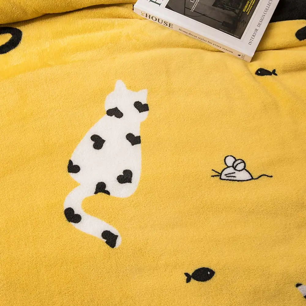 Яркое тонкое одеяло с рисунком из мультфильма теплый лист|Одеяла| |