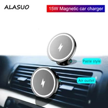 Magnetic Wireless Car Charger Mount For Iphone 12 Mini Pro Max Macsafe 15W Max Fast Charge Air vent Mount Mini Car Phone Holder