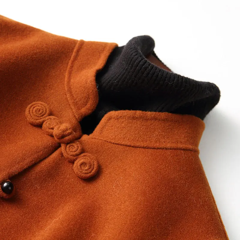 Новинка 2020 зимнее женское Шерстяное Пальто в китайском стиле 100% с вышивкой