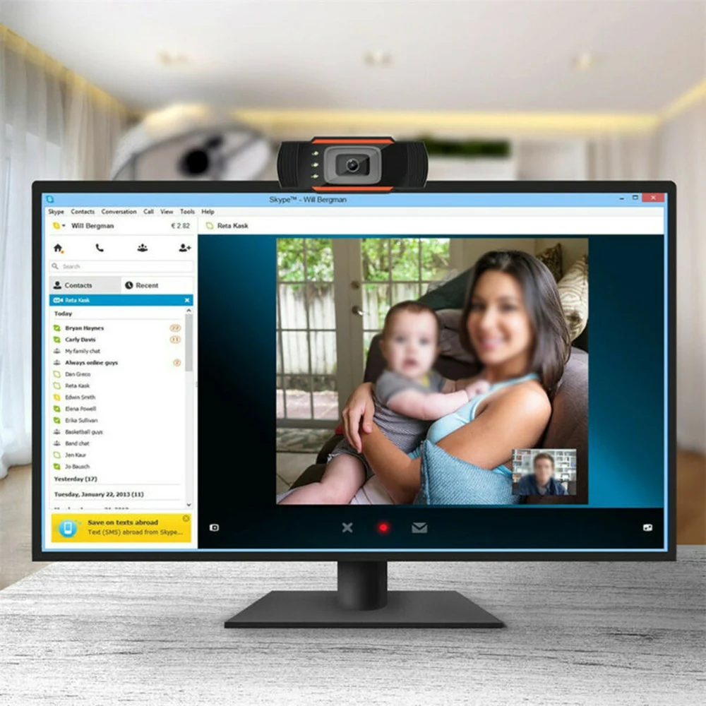 

30fps Rotatable USB 2.0 HD Webcam Web Cam PC Digital Camera Video Recording With Microphone Widescreen Video