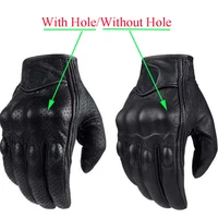genuine leather gloves for motorcycle rider summer motorbike hand protect plus size soft screen touch winter gloves men women