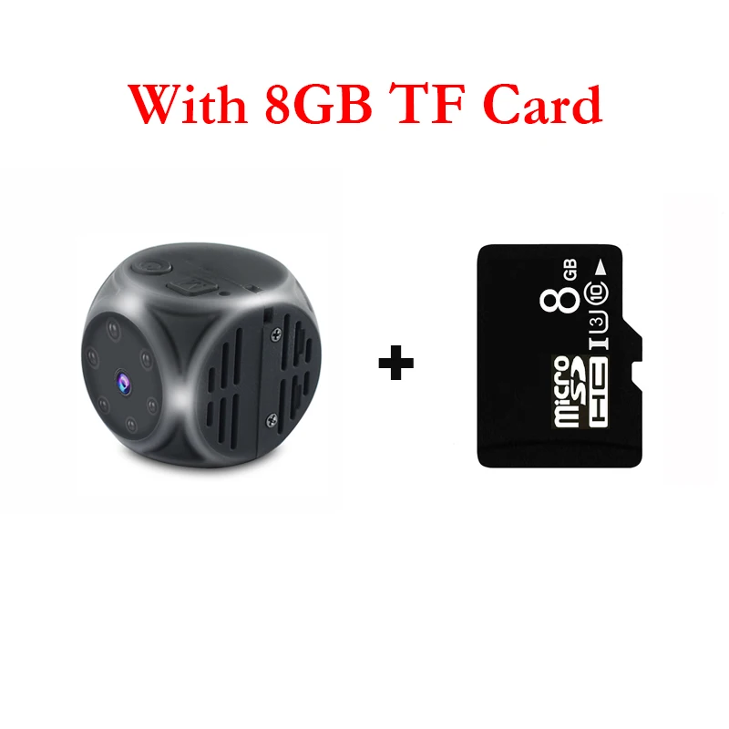 With 8G TF Card Мини-камера Espia Kamera Профессиональный ночное видение маленькая видеокамера регистратор DVR корпус микро камера Поддержка Скрытая TF карта - Цвет: With 8G TF Card