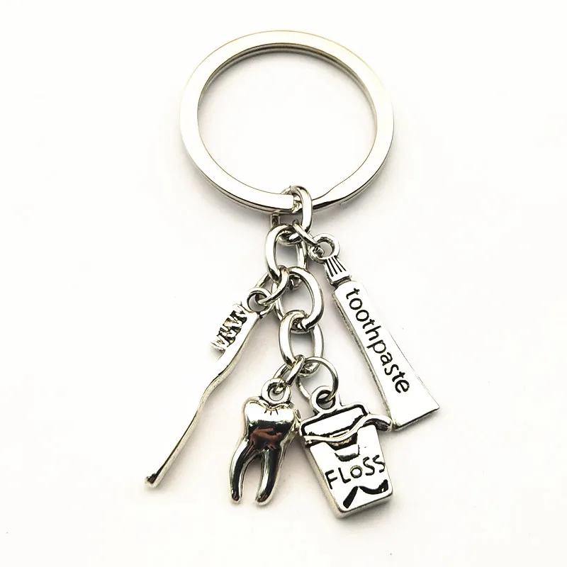 1 шт. зубная нить паста ключ держатель стоматологический гигиенист брелки