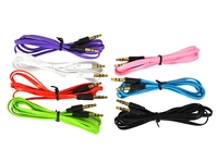 3ft 3 5mm jack stereo male to male audio aux cord noodles cable for iphone pc multi color cable