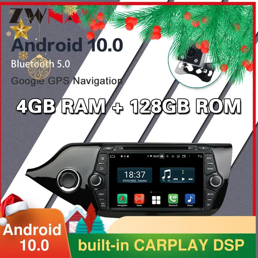 

CARPLAY 4G 128GB 2din Android 10 Car Radio Multimedia Player GPS Navigation IPS For KIA Cee'd CEED JD 2012-2018 Head Unit