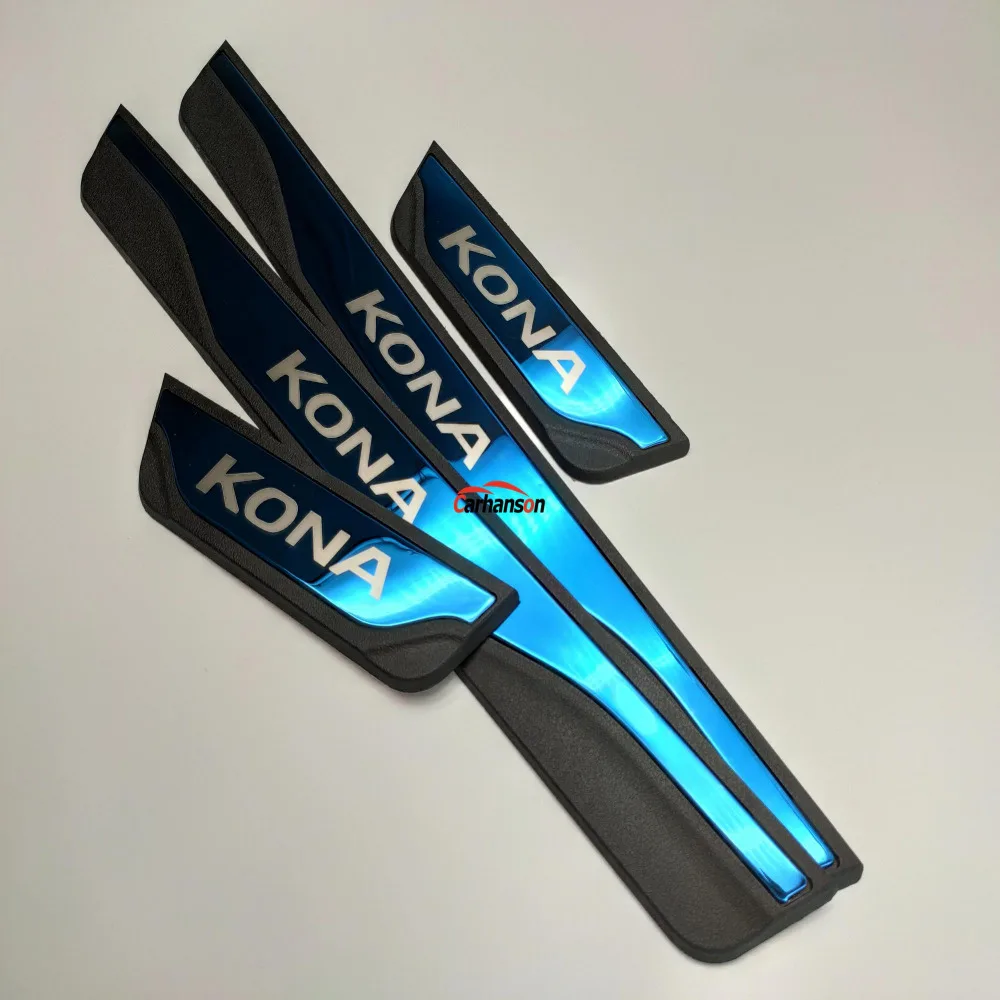 Аксессуары для стайлинга автомобилей hyundai Kona дверная наклейка для порога Авто протектор из нержавеющей стали Накладка на педаль