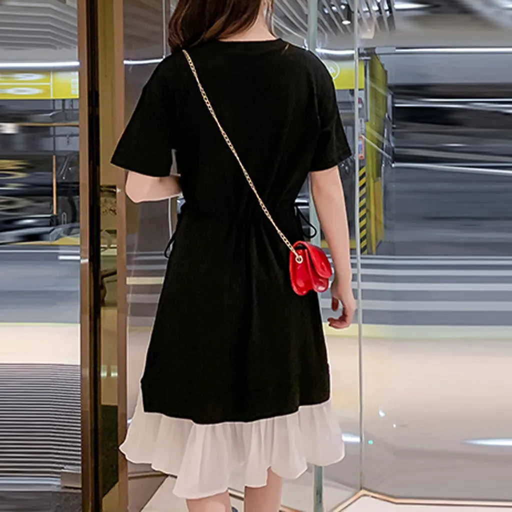 Женские платья с коротким рукавом модные летние платья-трапеции Vadim однотонные