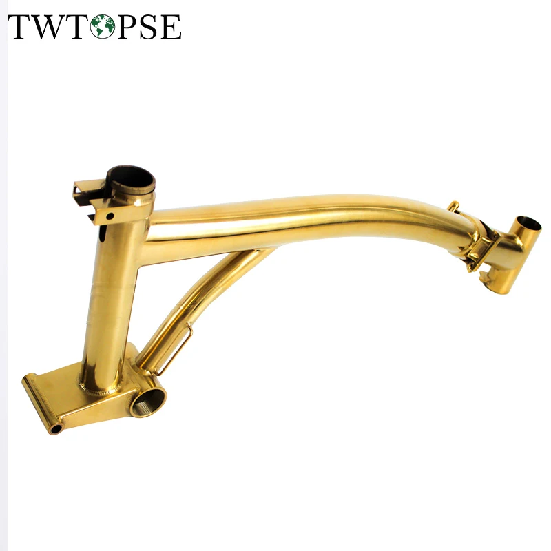 TWTOPSE, 1,4 кг, титановая рама для складного велосипеда Brompton, 16 дюймов, легкие детали с ЧПУ, TI3AL2.5V, титан, размер