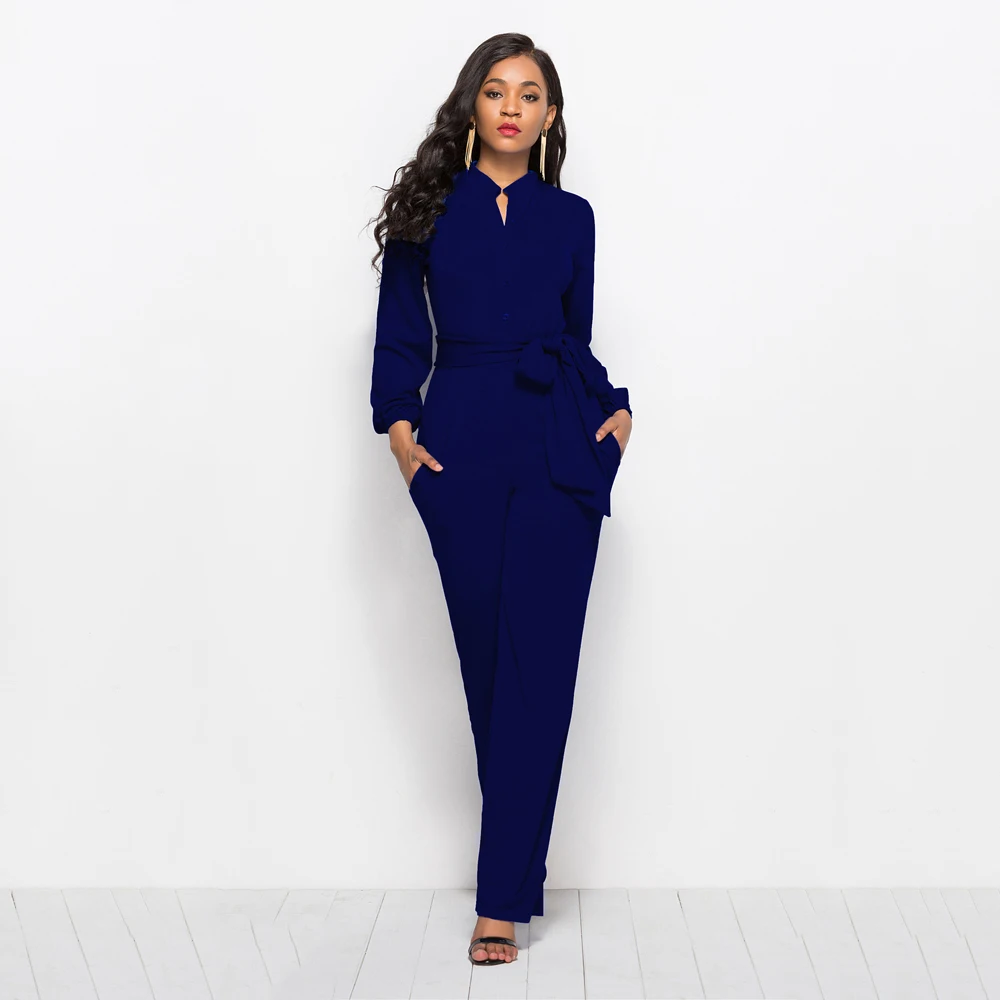 Женский офисный комбинезон на завязках элегантный повседневный с рукавами